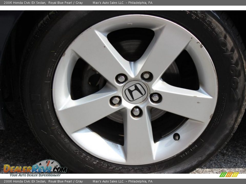 2006 Honda Civic EX Sedan Royal Blue Pearl / Gray Photo #14