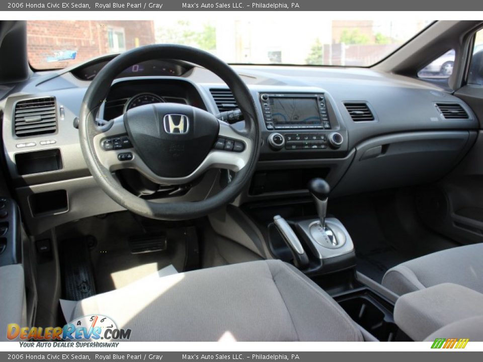 2006 Honda Civic EX Sedan Royal Blue Pearl / Gray Photo #20