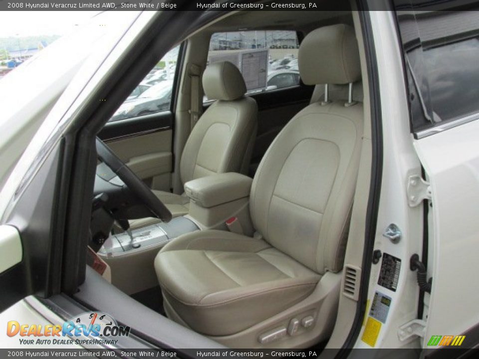2008 Hyundai Veracruz Limited AWD Stone White / Beige Photo #12