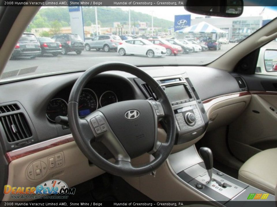 2008 Hyundai Veracruz Limited AWD Stone White / Beige Photo #14