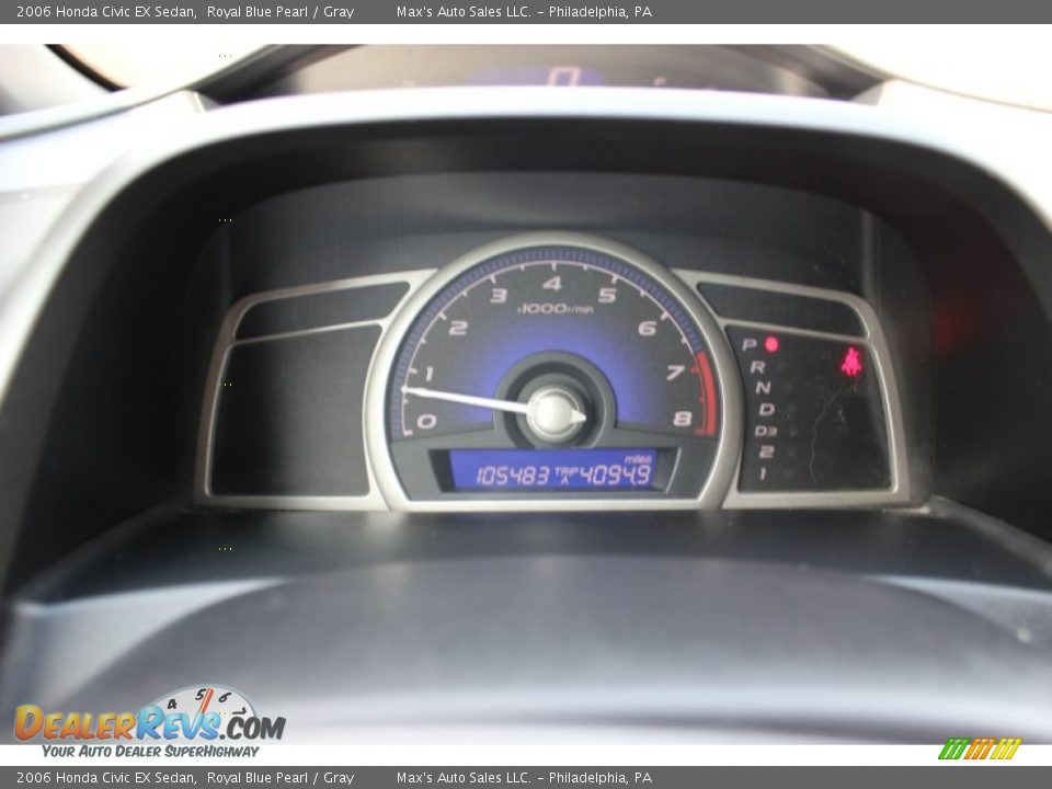 2006 Honda Civic EX Sedan Royal Blue Pearl / Gray Photo #24
