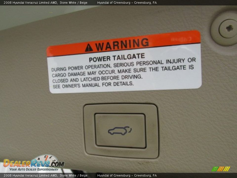 2008 Hyundai Veracruz Limited AWD Stone White / Beige Photo #23