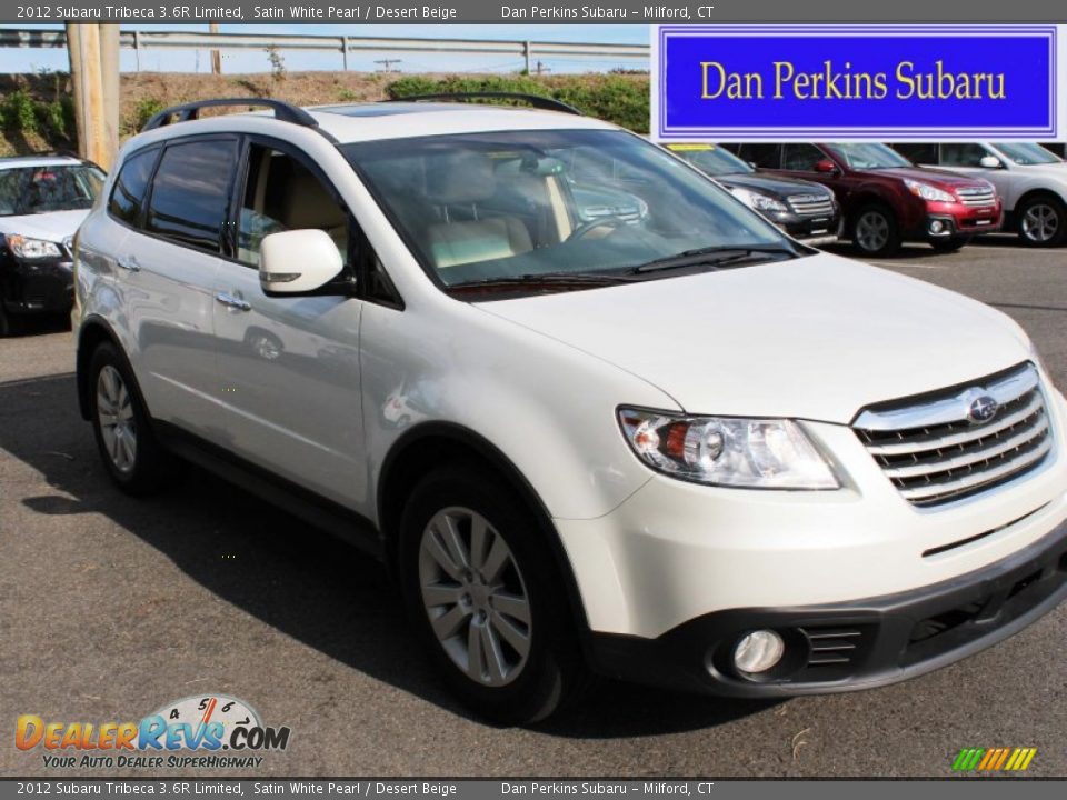 2012 Subaru Tribeca 3.6R Limited Satin White Pearl / Desert Beige Photo #1