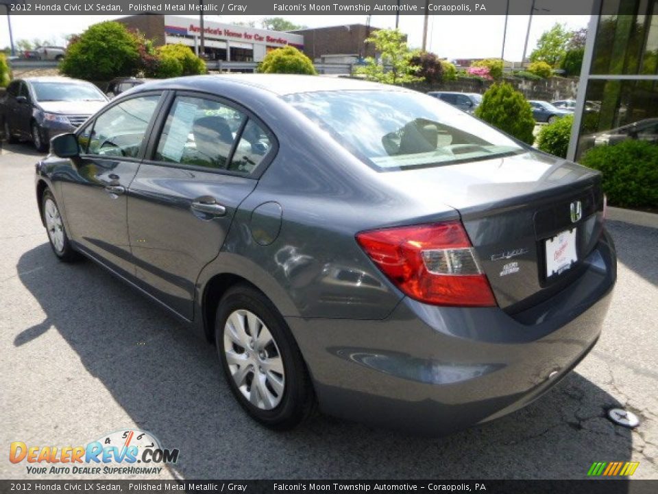2012 Honda Civic LX Sedan Polished Metal Metallic / Gray Photo #3