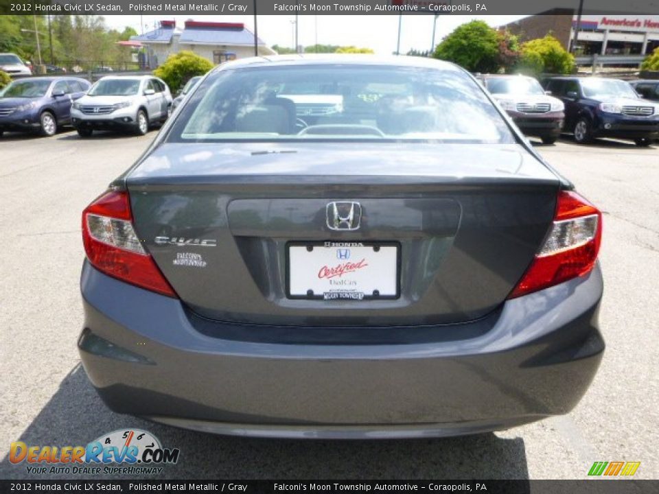 2012 Honda Civic LX Sedan Polished Metal Metallic / Gray Photo #4