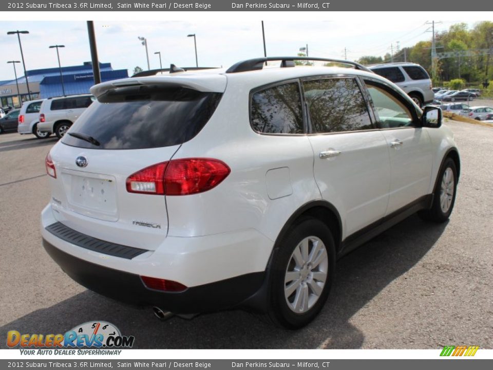 2012 Subaru Tribeca 3.6R Limited Satin White Pearl / Desert Beige Photo #6