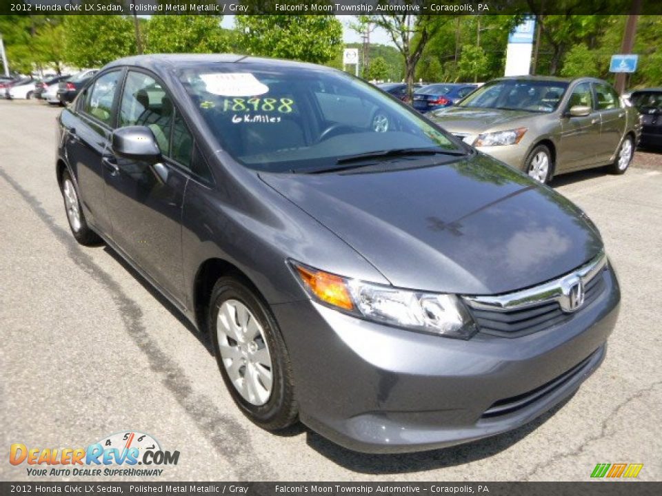 2012 Honda Civic LX Sedan Polished Metal Metallic / Gray Photo #7