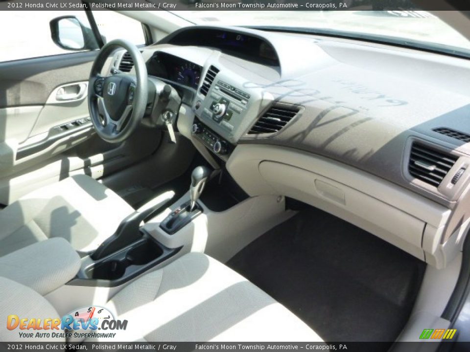 2012 Honda Civic LX Sedan Polished Metal Metallic / Gray Photo #11