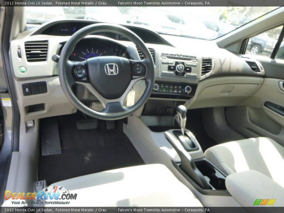 2012 Honda Civic LX Sedan Polished Metal Metallic / Gray Photo #17