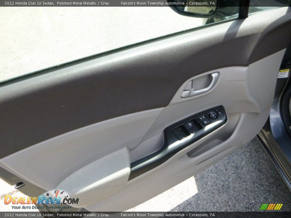 2012 Honda Civic LX Sedan Polished Metal Metallic / Gray Photo #19