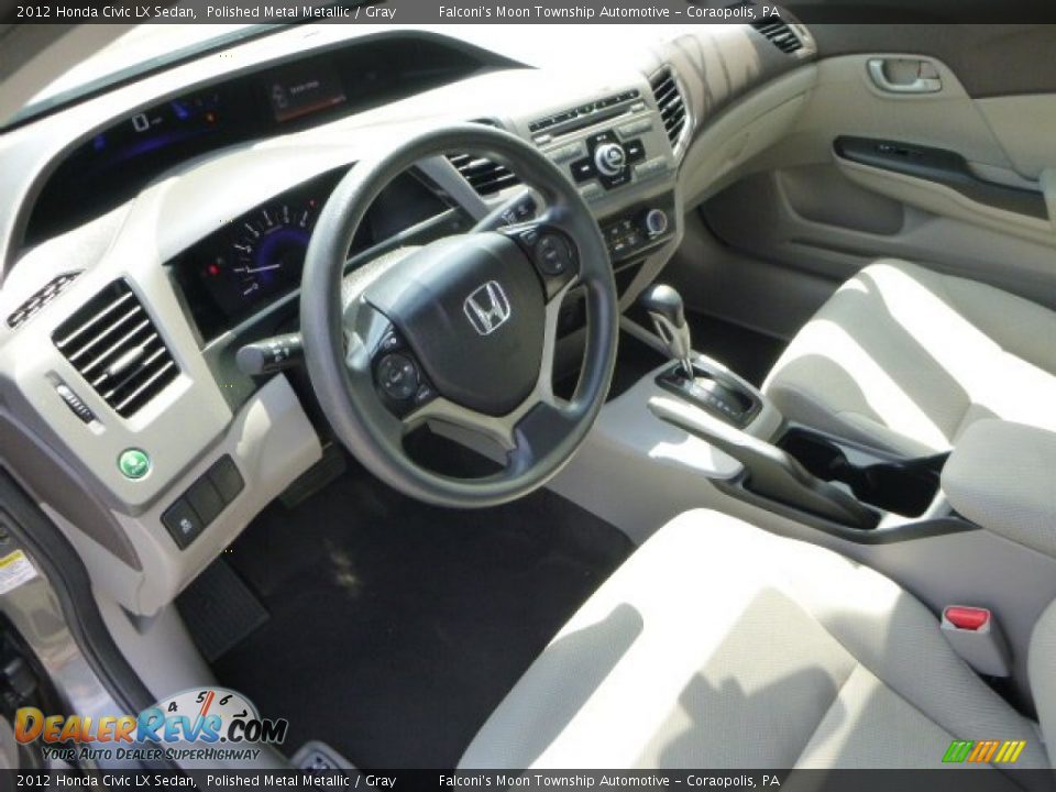 2012 Honda Civic LX Sedan Polished Metal Metallic / Gray Photo #20