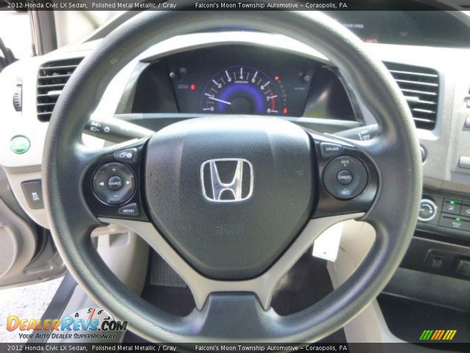 2012 Honda Civic LX Sedan Polished Metal Metallic / Gray Photo #22