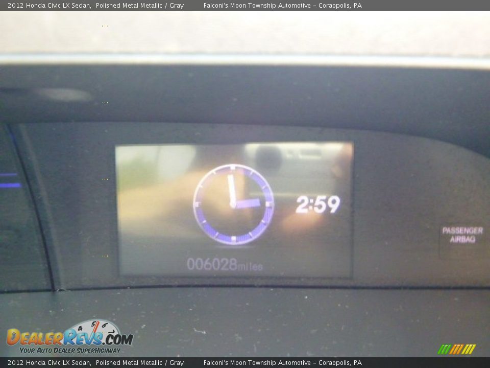 2012 Honda Civic LX Sedan Polished Metal Metallic / Gray Photo #24