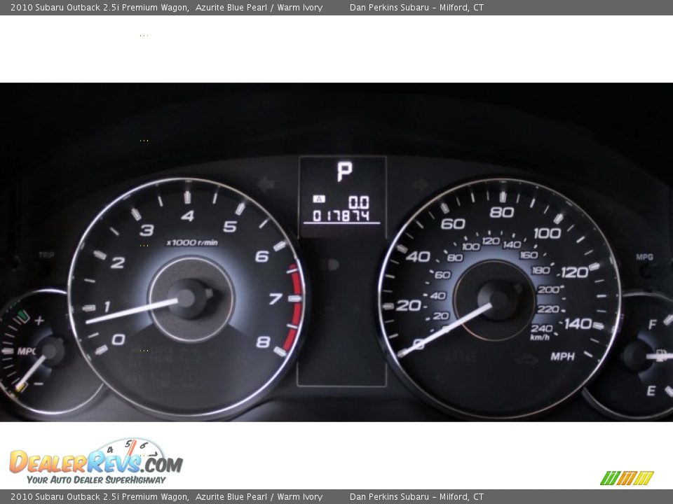 2010 Subaru Outback 2.5i Premium Wagon Azurite Blue Pearl / Warm Ivory Photo #15