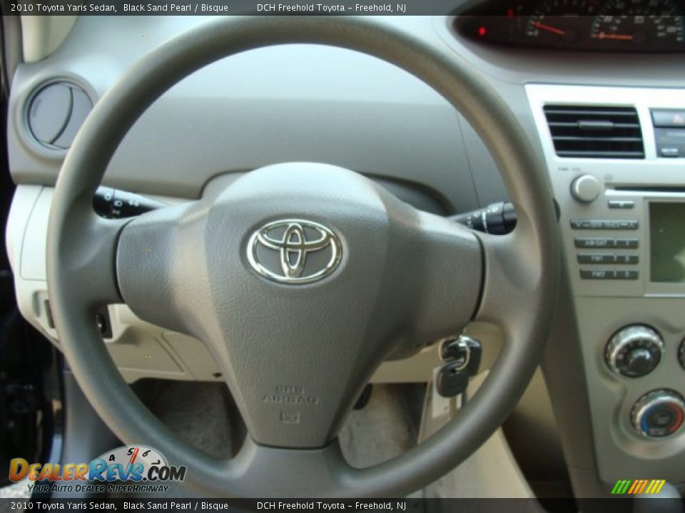 2010 Toyota Yaris Sedan Black Sand Pearl / Bisque Photo #16