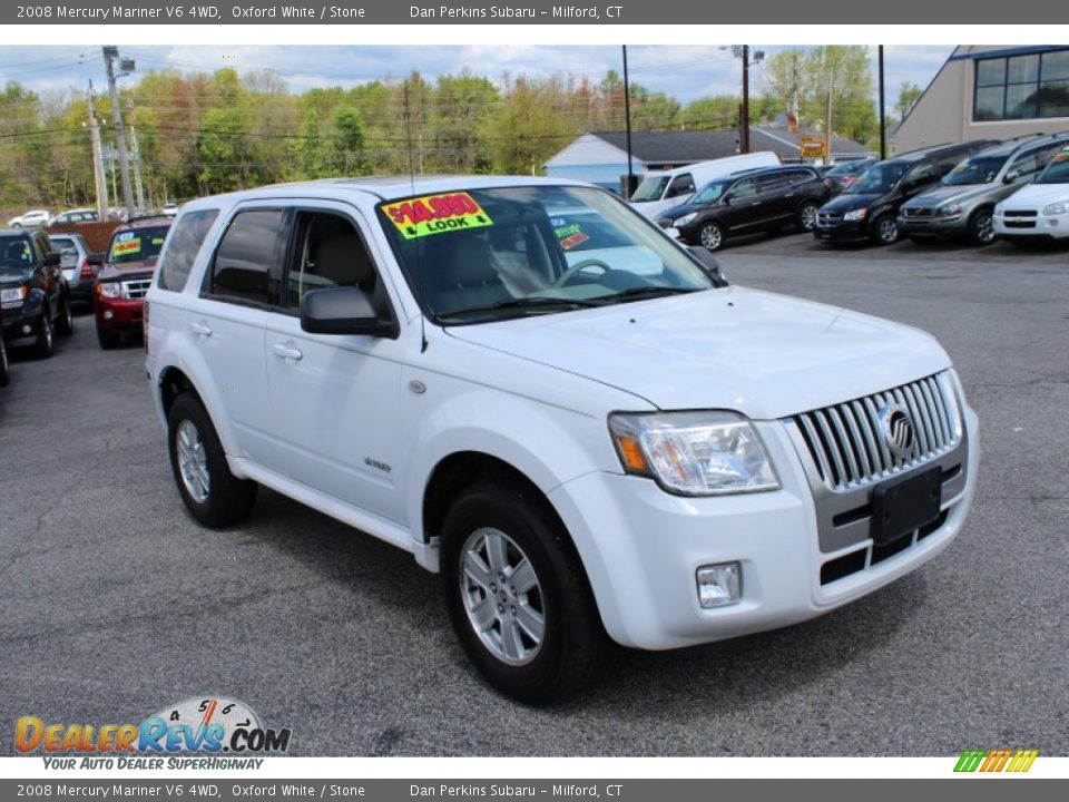 2008 Mercury Mariner V6 4WD Oxford White / Stone Photo #3