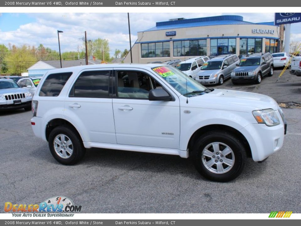2008 Mercury Mariner V6 4WD Oxford White / Stone Photo #4