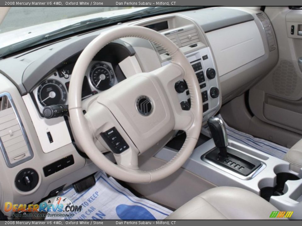 2008 Mercury Mariner V6 4WD Oxford White / Stone Photo #5