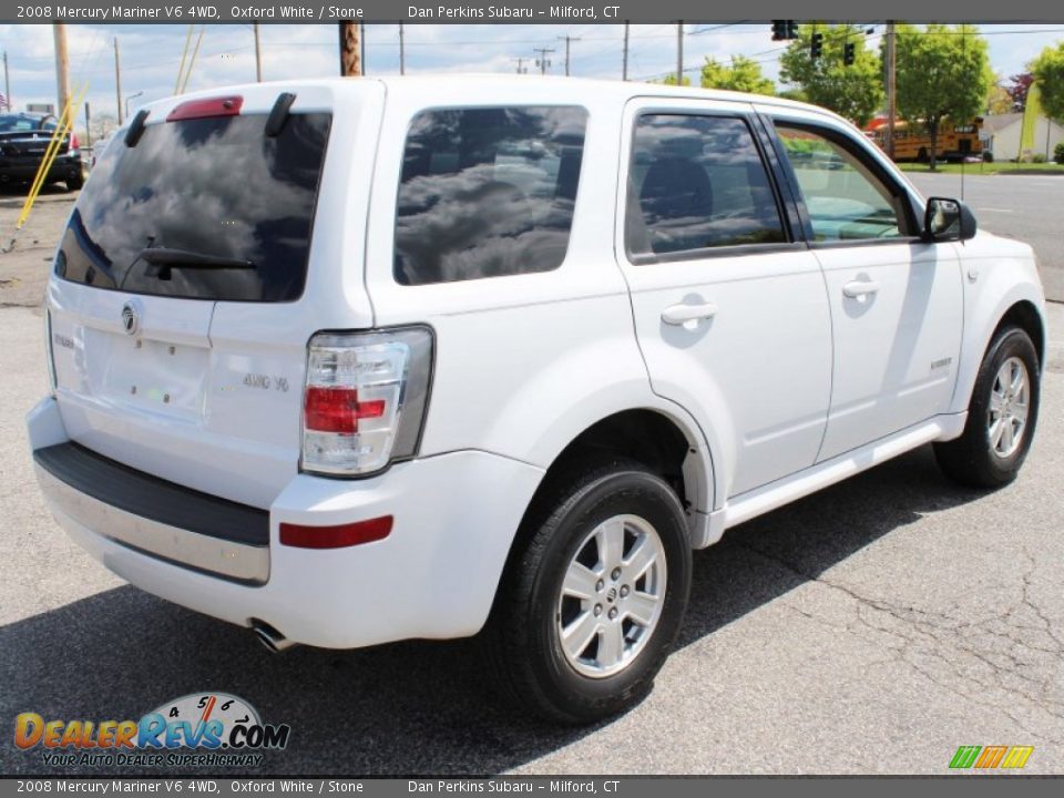 2008 Mercury Mariner V6 4WD Oxford White / Stone Photo #6