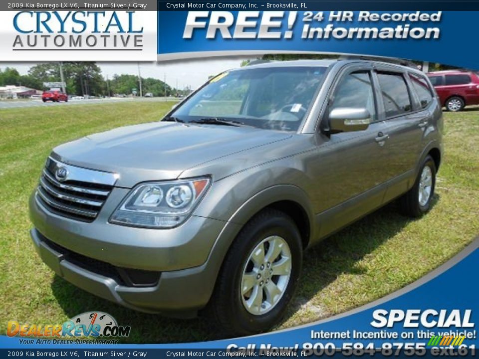 2009 Kia Borrego LX V6 Titanium Silver / Gray Photo #1