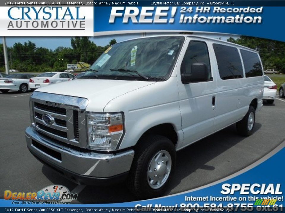 2012 Ford E Series Van E350 XLT Passenger Oxford White / Medium Pebble Photo #1