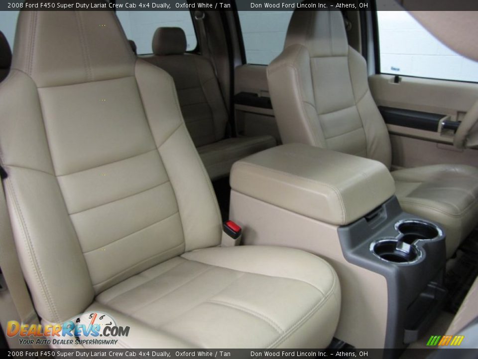 2008 Ford F450 Super Duty Lariat Crew Cab 4x4 Dually Oxford White / Tan Photo #2