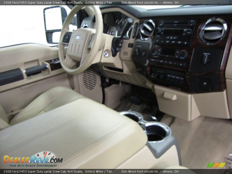 2008 Ford F450 Super Duty Lariat Crew Cab 4x4 Dually Oxford White / Tan Photo #4