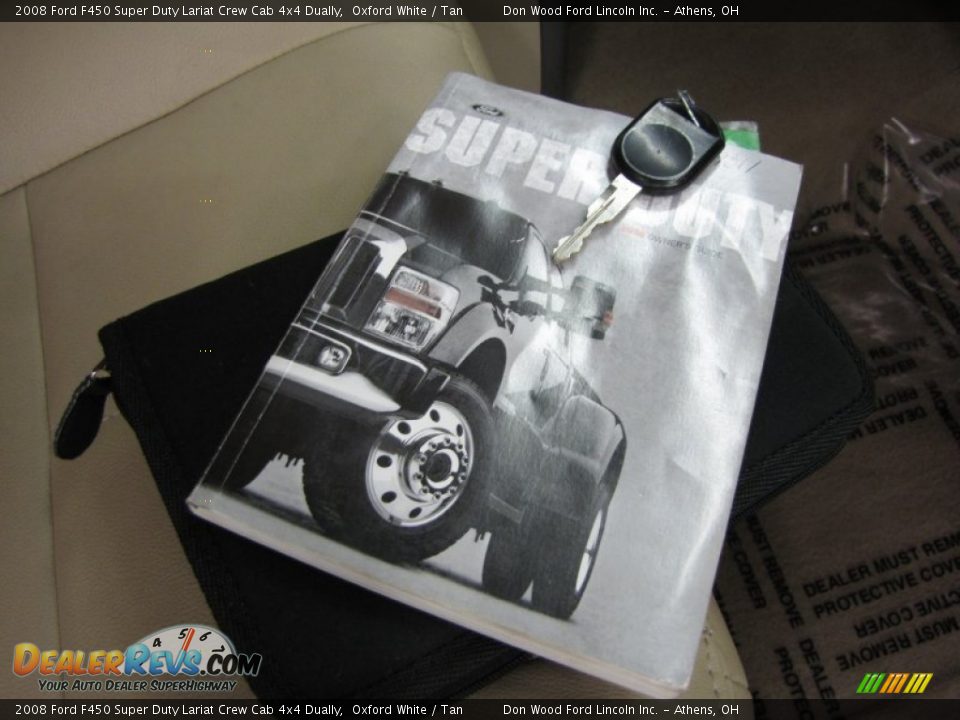 2008 Ford F450 Super Duty Lariat Crew Cab 4x4 Dually Oxford White / Tan Photo #5