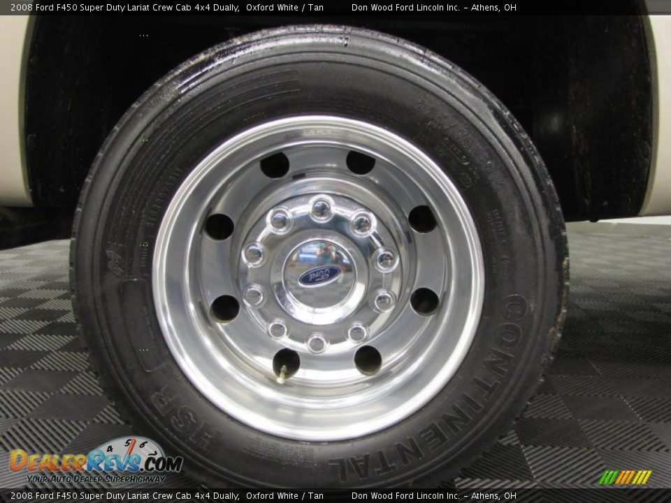 2008 Ford F450 Super Duty Lariat Crew Cab 4x4 Dually Oxford White / Tan Photo #8