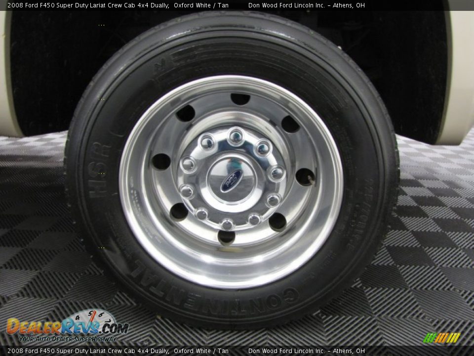 2008 Ford F450 Super Duty Lariat Crew Cab 4x4 Dually Oxford White / Tan Photo #11