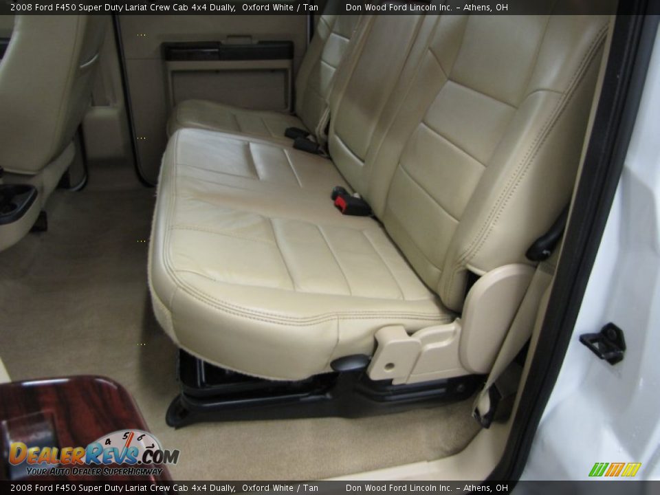 2008 Ford F450 Super Duty Lariat Crew Cab 4x4 Dually Oxford White / Tan Photo #12