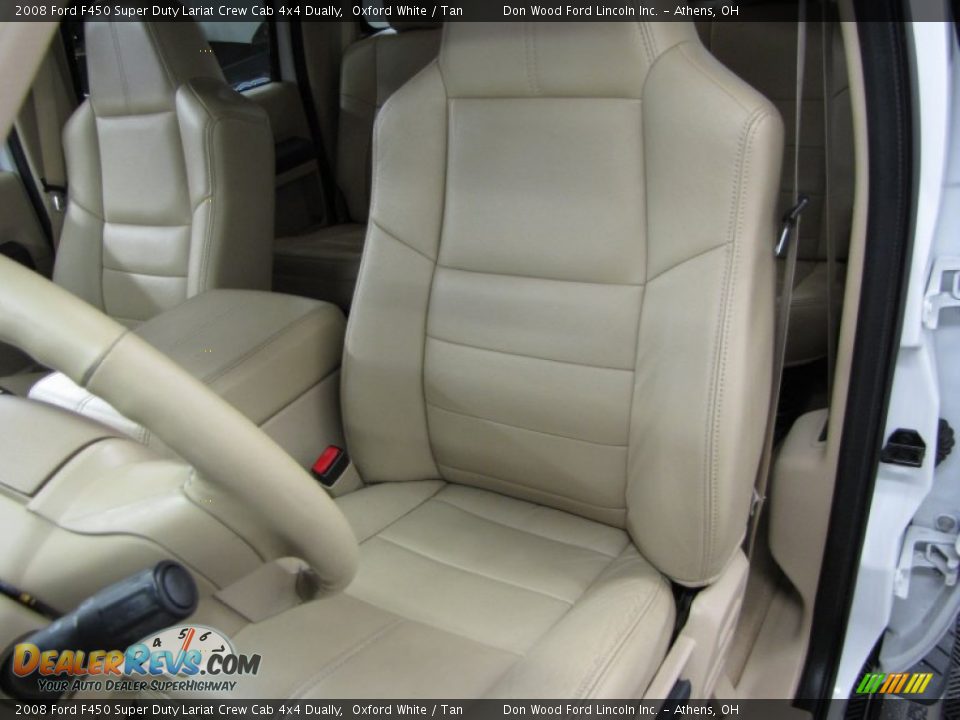 2008 Ford F450 Super Duty Lariat Crew Cab 4x4 Dually Oxford White / Tan Photo #14