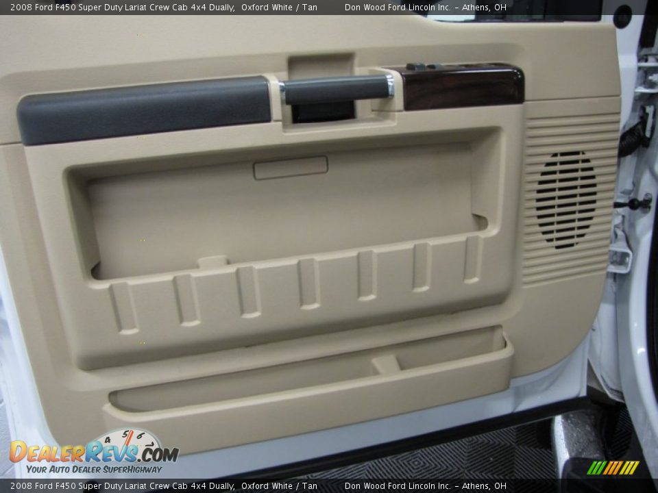 2008 Ford F450 Super Duty Lariat Crew Cab 4x4 Dually Oxford White / Tan Photo #15