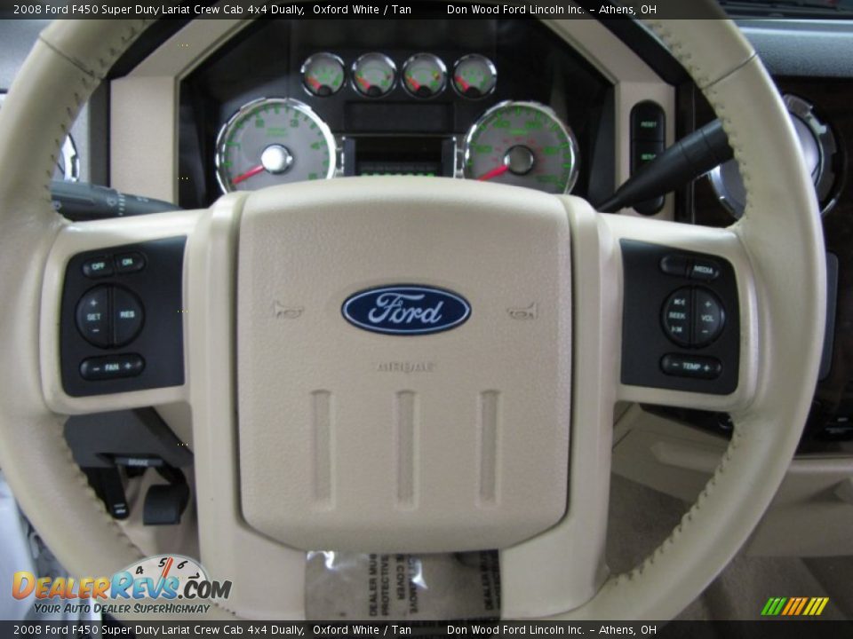 2008 Ford F450 Super Duty Lariat Crew Cab 4x4 Dually Oxford White / Tan Photo #18