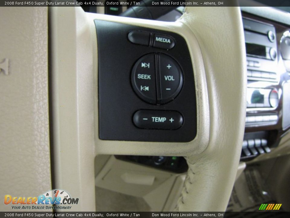 2008 Ford F450 Super Duty Lariat Crew Cab 4x4 Dually Oxford White / Tan Photo #21