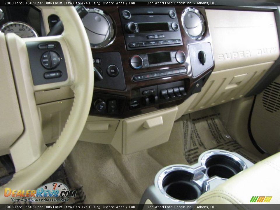 2008 Ford F450 Super Duty Lariat Crew Cab 4x4 Dually Oxford White / Tan Photo #23