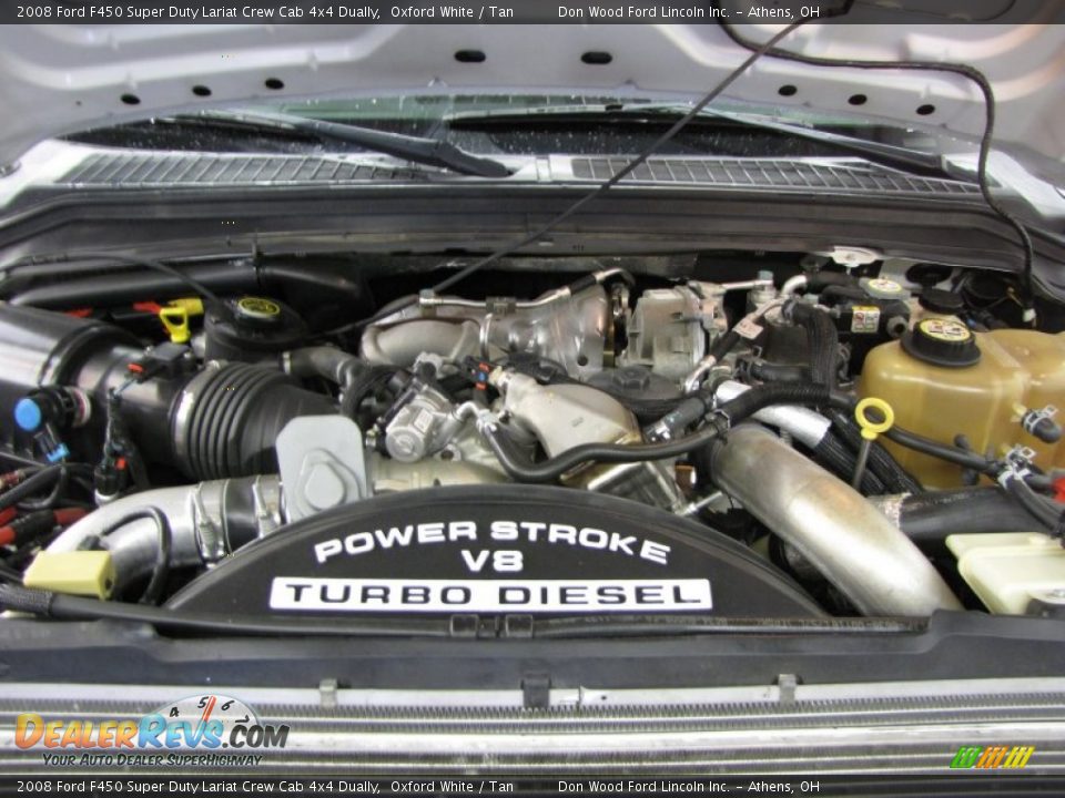 2008 Ford F450 Super Duty Lariat Crew Cab 4x4 Dually Oxford White / Tan Photo #25