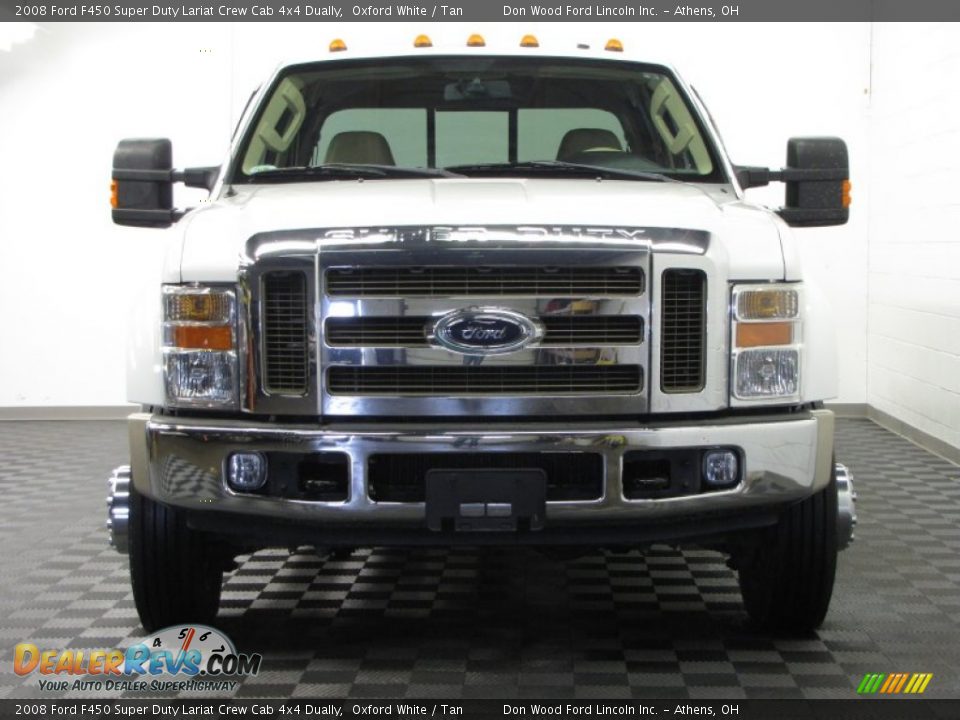 2008 Ford F450 Super Duty Lariat Crew Cab 4x4 Dually Oxford White / Tan Photo #26