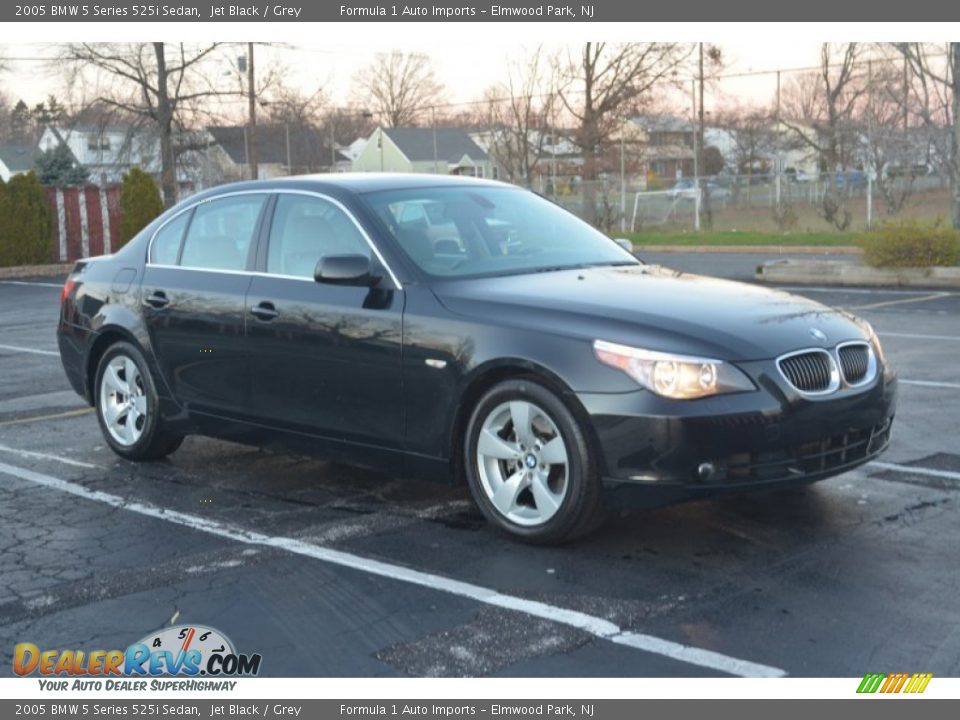 2005 BMW 5 Series 525i Sedan Jet Black / Grey Photo #8