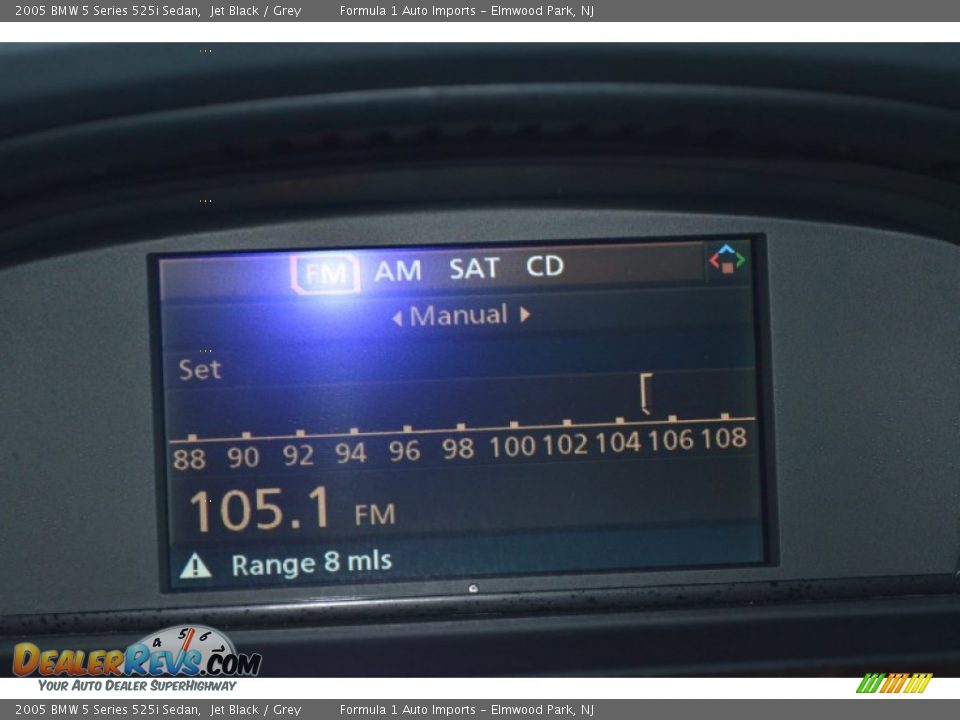 2005 BMW 5 Series 525i Sedan Jet Black / Grey Photo #13