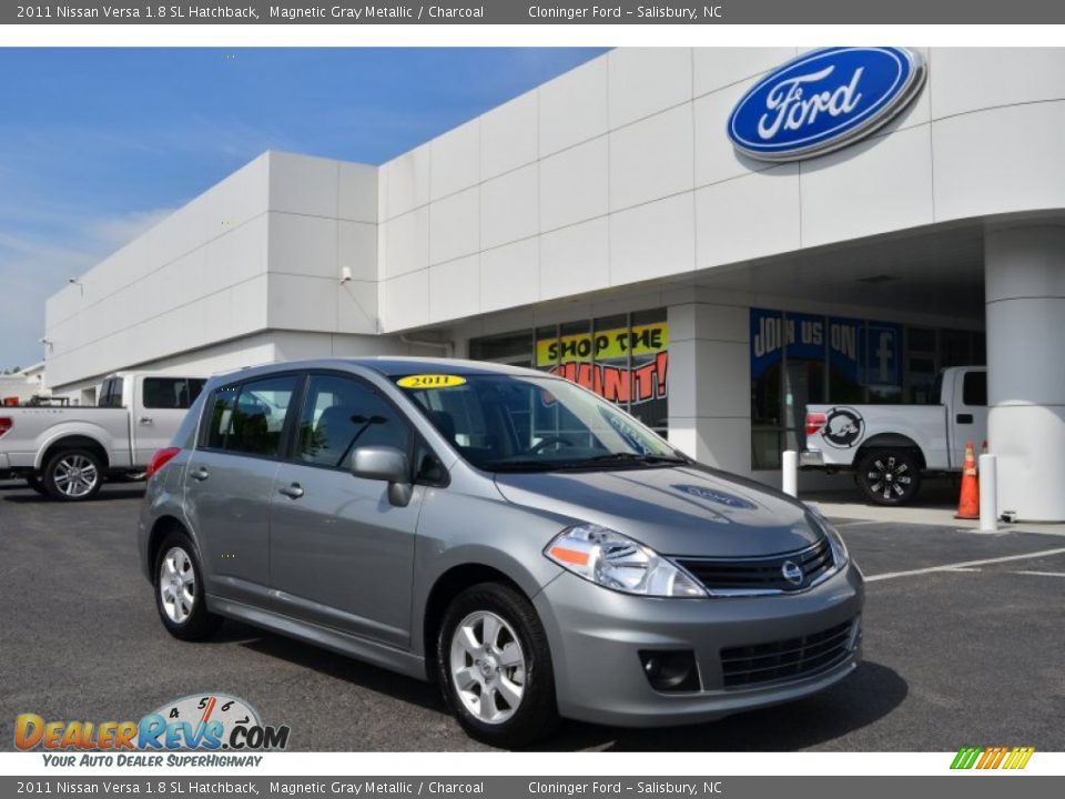 2011 Nissan Versa 1.8 SL Hatchback Magnetic Gray Metallic / Charcoal Photo #1