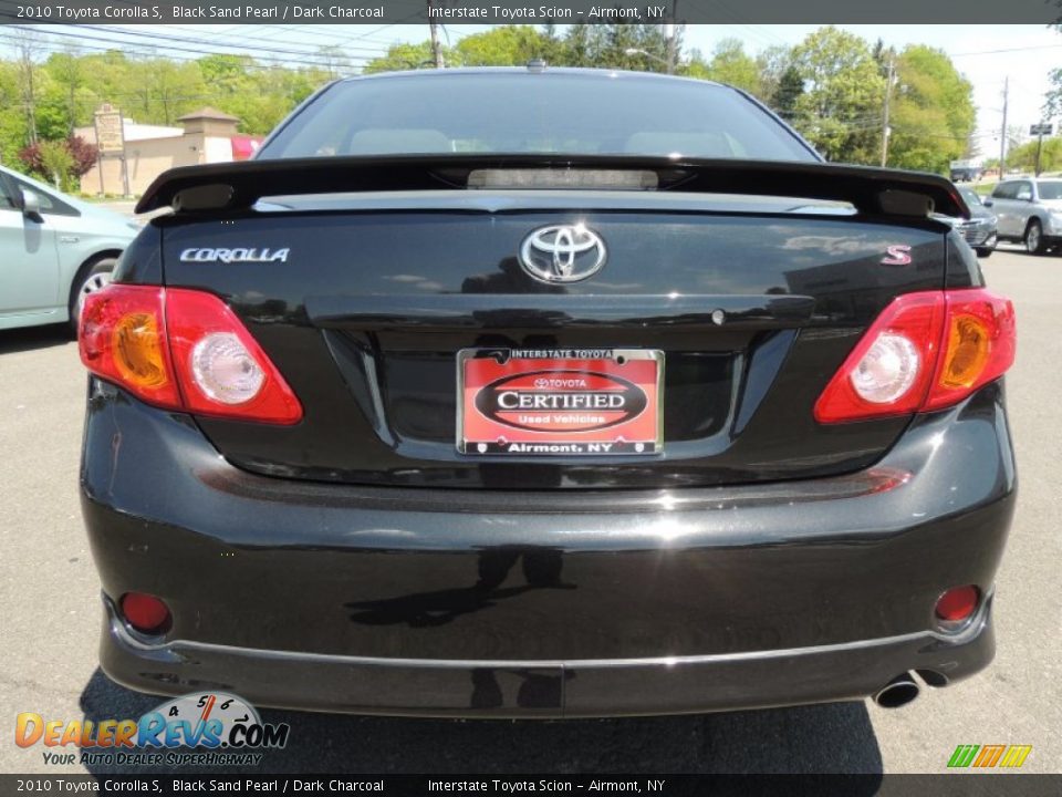 2010 Toyota Corolla S Black Sand Pearl / Dark Charcoal Photo #5
