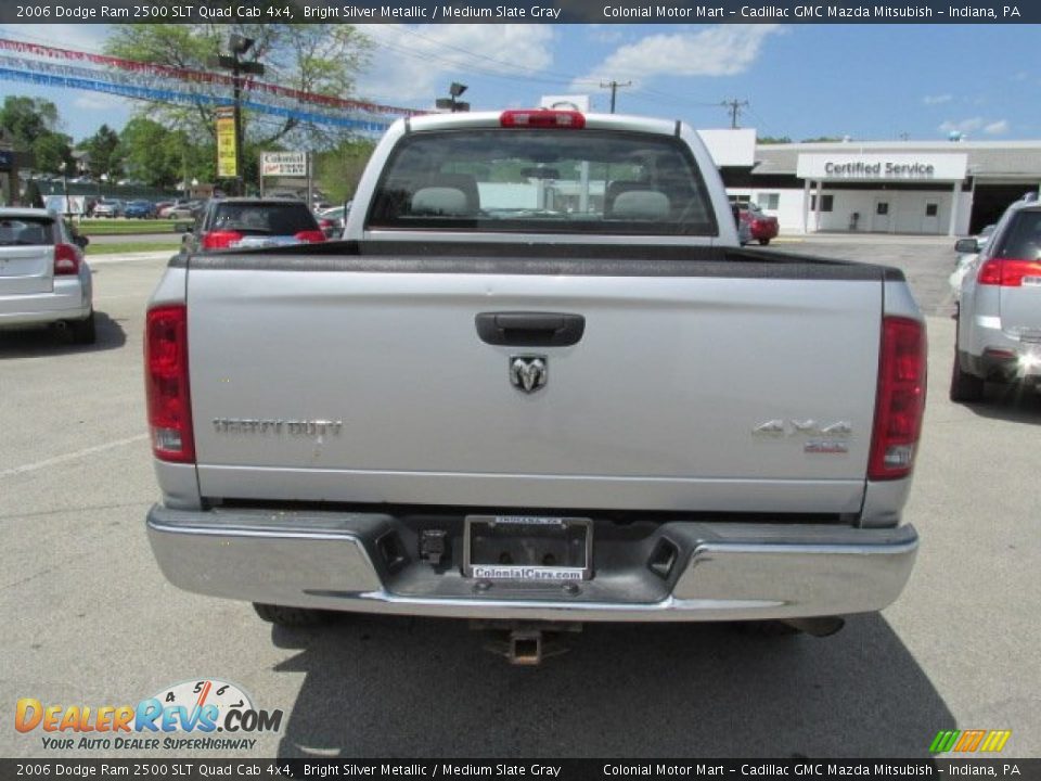 2006 Dodge Ram 2500 SLT Quad Cab 4x4 Bright Silver Metallic / Medium Slate Gray Photo #6