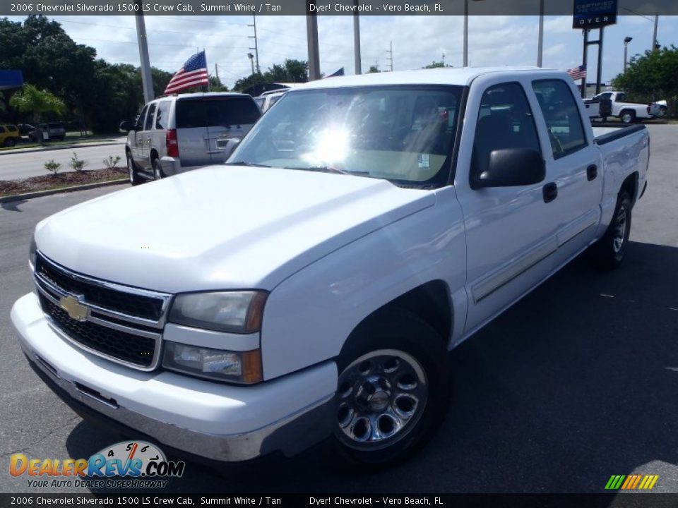 2006 Chevrolet Silverado 1500 LS Crew Cab Summit White / Tan Photo #1