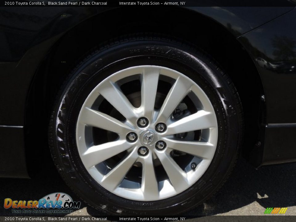 2010 Toyota Corolla S Black Sand Pearl / Dark Charcoal Photo #22