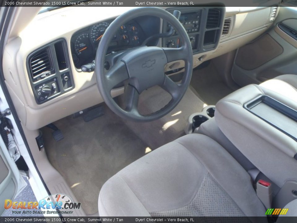 2006 Chevrolet Silverado 1500 LS Crew Cab Summit White / Tan Photo #13