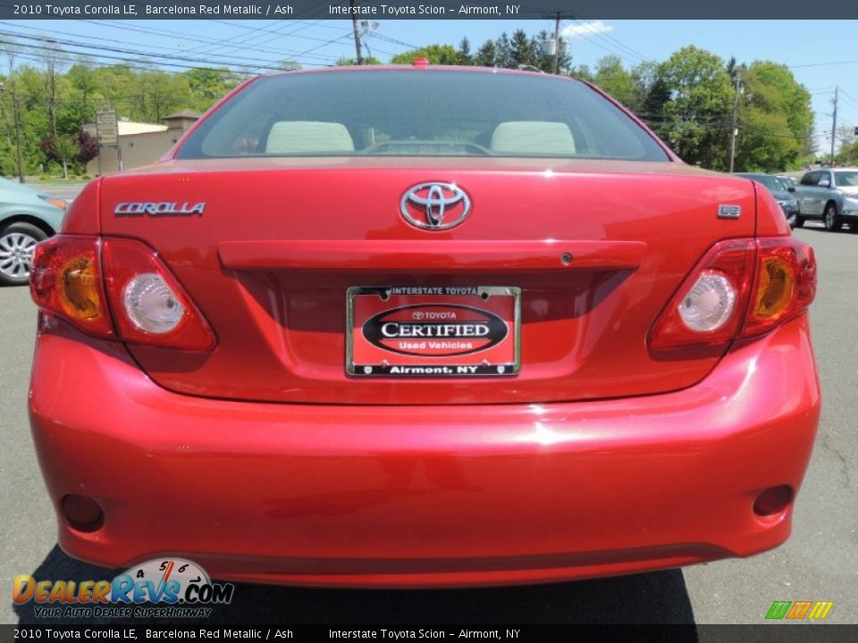 2010 Toyota Corolla LE Barcelona Red Metallic / Ash Photo #5