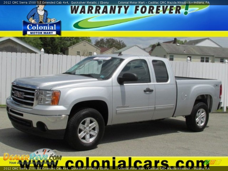 2012 GMC Sierra 1500 SLE Extended Cab 4x4 Quicksilver Metallic / Ebony Photo #1