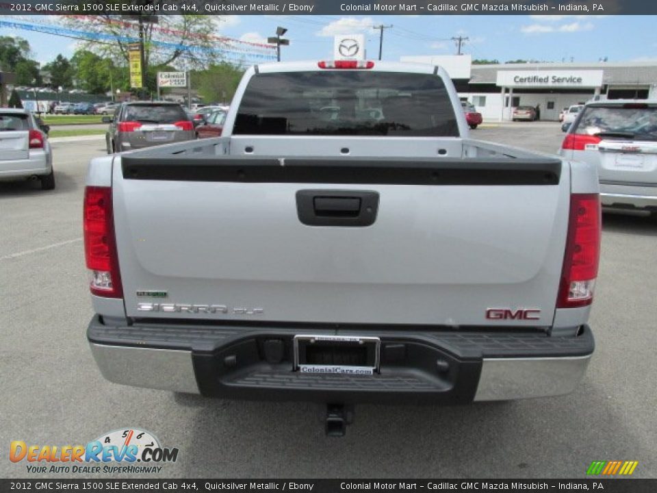 2012 GMC Sierra 1500 SLE Extended Cab 4x4 Quicksilver Metallic / Ebony Photo #7