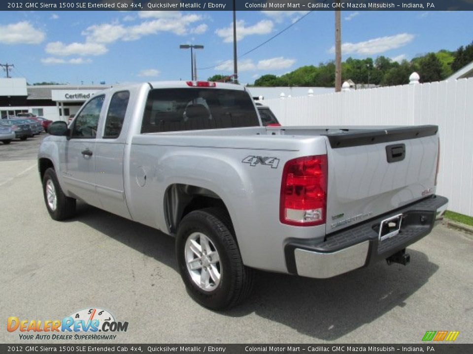 2012 GMC Sierra 1500 SLE Extended Cab 4x4 Quicksilver Metallic / Ebony Photo #8